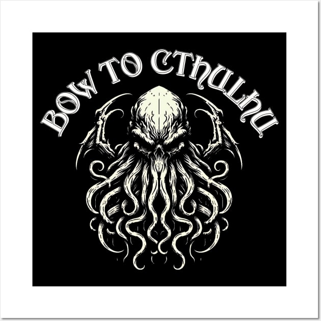 Creepy and Goth Cthulhu Wall Art by MetalByte